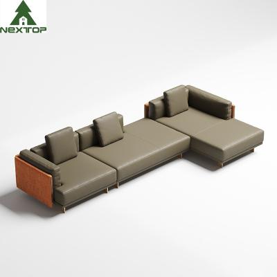 China Italian Modern L Shape Corner Sofa Set Furniture For Lobby Living Room à venda