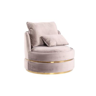 China Standard Size Hotel Lobby Furniture Round Rotatable Italian Top Grade Velvet Single Lounge Chair for sale