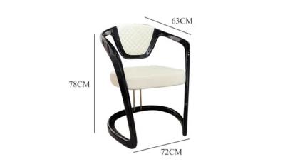 China Leather Stainless Steel Modern Armrest Dining Chair Luxury Versace Design for sale