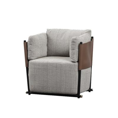 China Nordic Single Sofa Chair Modern Leisure Fabric Stainless Steel for sale