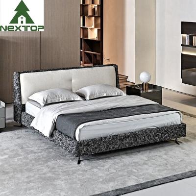 China Cama tapizada tela simple moderna casera exclusiva del conjunto de dormitorio en venta