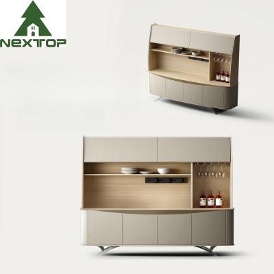 中国 Multi Function Wooden Wine Cabinets With Metal Elegant Upholstered Dining Furniture 販売のため