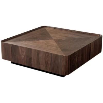 China Black Walnut Coffee Table Nordic Light Luxury Square Tea Table For Lobby Office for sale