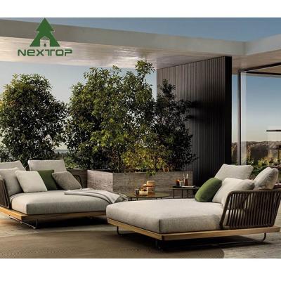 China Woven Outdoor Tuft Rope Sofa Thick Cushion Villa Patio Backyard Garden Furniture for sale