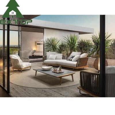 China Rope Outdoor Poolside Sectional Sofa Set Large Bulk Luxury Garden Sets zu verkaufen