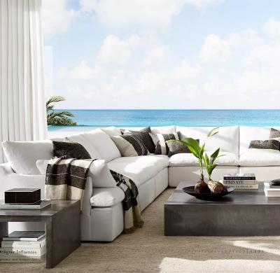 China Modern Fashion Outdoor Leisure Home Furniture Straight L Shape Sofa Set Te koop
