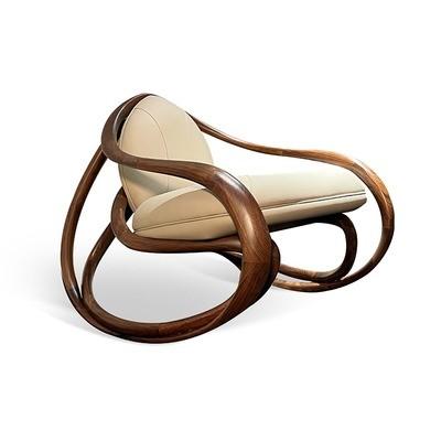 Китай Black Walnut Recliner Armchair Balcony Lazy Chair Leisure Solid Wood Chair продается