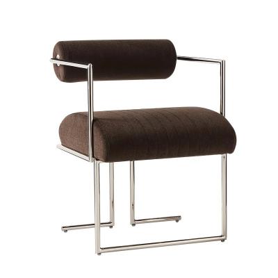 China Elegant Stainless Steel Dining Chair Book Chair Creative Backrest Leisure Armchair à venda