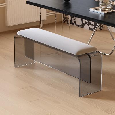 Chine Transparent Suspended Acrylic Bench Living Room Doorway Shoe Dining Bench à vendre