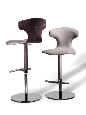 China Adjustable Stylish Bar Stools Modern White Minimalist SS Base For Casual Entertainment Area for sale