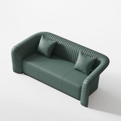 China HD Sponge Hotel Lobby Furniture Luxury Sofa Sets With Green Leather for sale