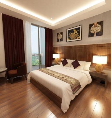 중국 OEM Hospitality Hotel Bedroom Furniture Modern Walnut Wood Finish 판매용