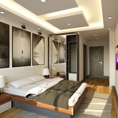 China 5 Star Hotel Bedroom Furniture Space Optimization Interior Room Decoration Te koop