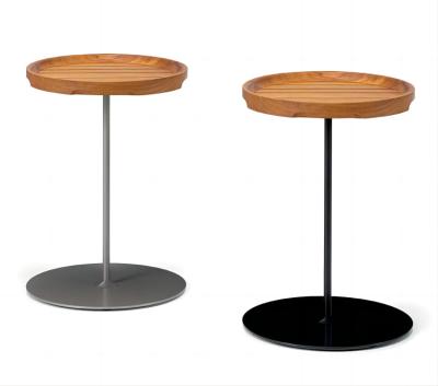 China Plywood Small Side Coffee End Table Wooden Top Steel Base Tables For Lounge en venta