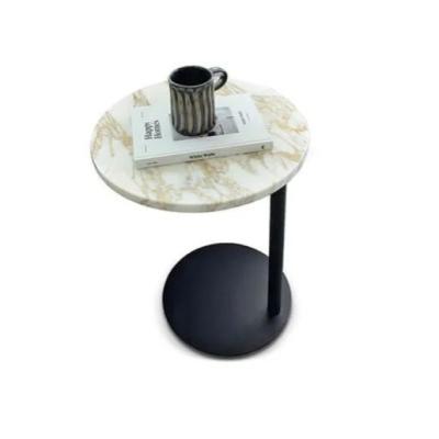 China Flexible C Table Sofa Chair White Marble Finish Iron Base Side Table en venta