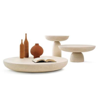 Cina Wood In Painting Hotel Coffee Table  Small Round Side Tables in vendita
