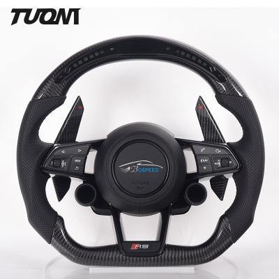 China Real Carbon Fiber Leather Audi S7 Steering Wheel With Paddle Shifters Customized for sale