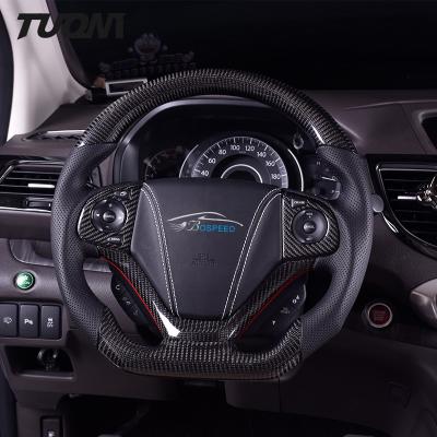 China Custom Refit Black Carbon Fiber Honda Steering Wheel Leather Sports Racing for sale