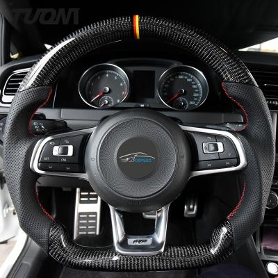 China Plain Weave Gloss Volkswagen Carbon Fiber Steering Wheel 2022 New Customized for sale