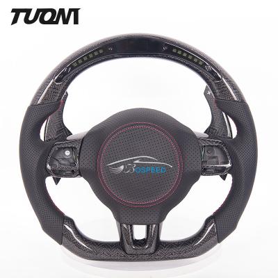China 350mm New Racing Car Volkswagen Led Steering Wheel Carbon Fiber Leather for sale