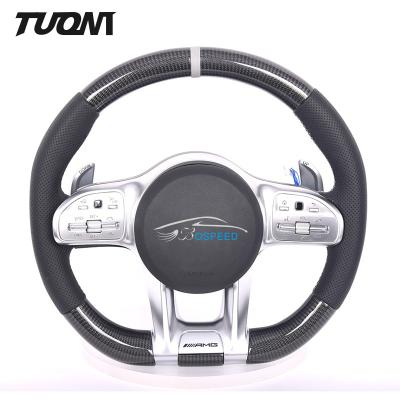 China CL63 W221 Amg Round Mercedes Benz Steering Wheel Sports Style Plain Weave for sale