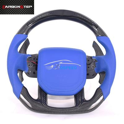 China Blue Universial Fitment Land Rover Steering Wheel Carbon Fiber Standardized Size for sale