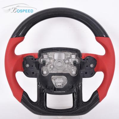 China Red Stitch Leather Land Rover Steering Wheel Carbon Fiber 35cm ODM for sale