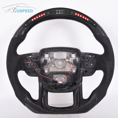 China 4KG Matte Black Leather Classic Land Rover Steering Wheel Carbon Fiber LED 0.35m for sale