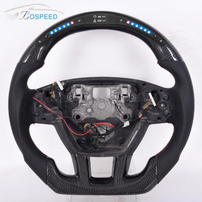 China 2022 Custom LED Land Rover Defender Steering Wheel Carbon Fiber Black Leather for sale