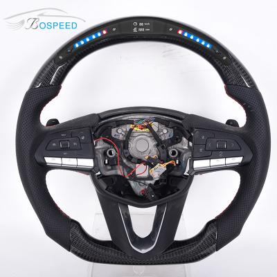 China Custom LED Leather Ct6 Steering Wheel Sports Cadillac White Stitch for sale