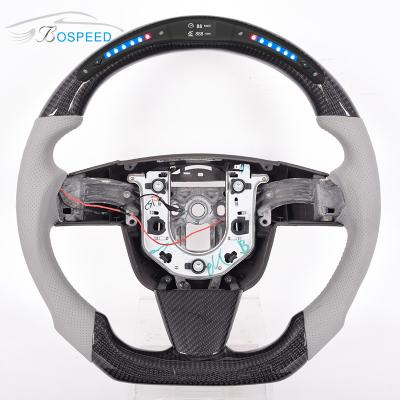 China F1 Flat Shape Real Carbon Fiber Cadillac Steering Wheel LED Display 400mm for sale