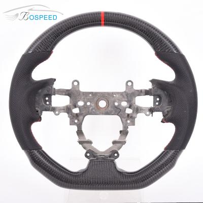 China Black Honda Perforated Leather Steering Wheel Carbon Fiber High Gloss for sale
