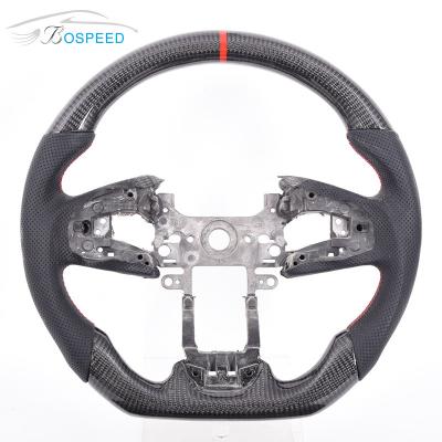 China Red Stripe CRV Honda Carbon Fiber Steering Wheel Black Leather 350mm for sale