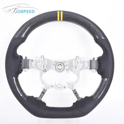 China OEM ODM Carbon Fiber Sports Car Steering Wheel Yellow Stripe Plain Weave for sale