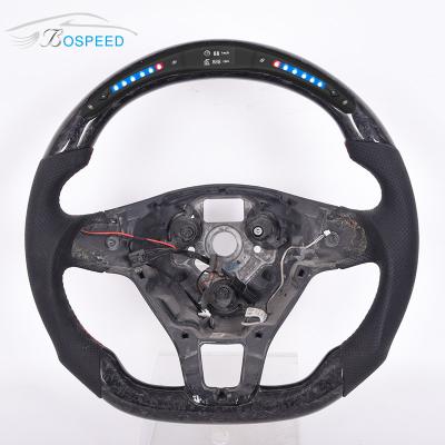 China 2022 New Racing Volkswagen Carbon Fiber Steering Wheel LED Black Leather Twill for sale