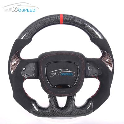 China Custom Black Alcantara Dodge Carbon Fiber Steering Wheel Carbon Fiber for sale