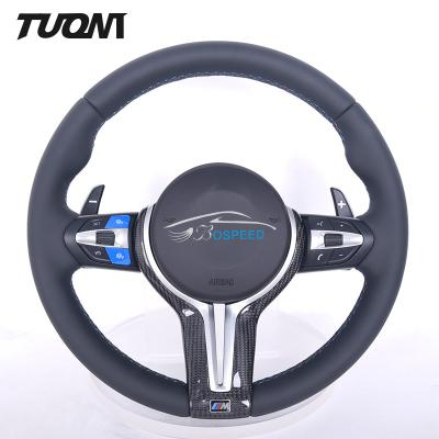 China Full Leather BMW Carbon Fiber Steering Wheel Car Accesory Standard Diameter for sale