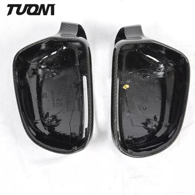China Rear View Carbon Fibre Side Door Mirror Cover For Audi Car Accessories for sale