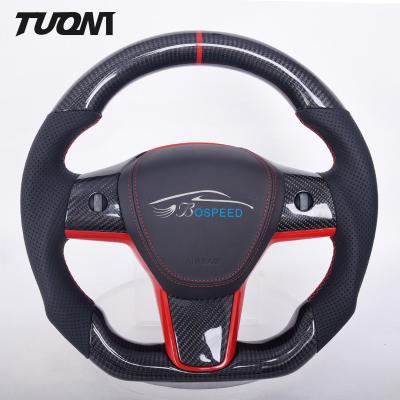 China Tesla Model 3 / Y Carbon Steering Wheel With 1 Year Warranty for sale