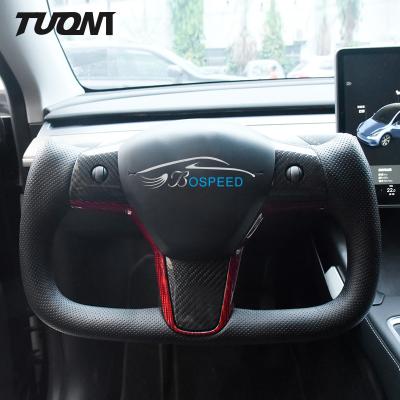 China Yoke Tesla Carbon Fiber Steering Wheel 100% Fit Durable Ergonomic Grip for sale