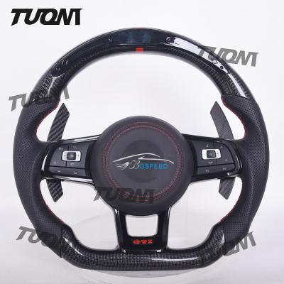 China Ergonomic VW Carbon Fiber Flat Bottom Steering Wheel for sale
