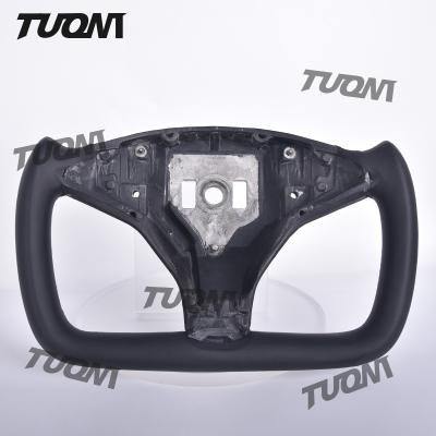 China For Tesla Model 3/Y/S/X Carbon Fiber Yoke Steering Wheel Leather Materials for sale