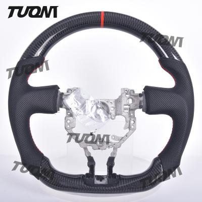 China Modern Black Leather Carbon Fiber Toyota Steering Wheel Lightweight Flat Bottom Easy Install for sale