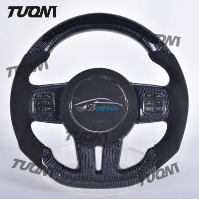 中国 Custom Dodge Steering Wheel made of Carbon Fiber with 100% Fit Dodge Logo Emblem Leather Grip 販売のため