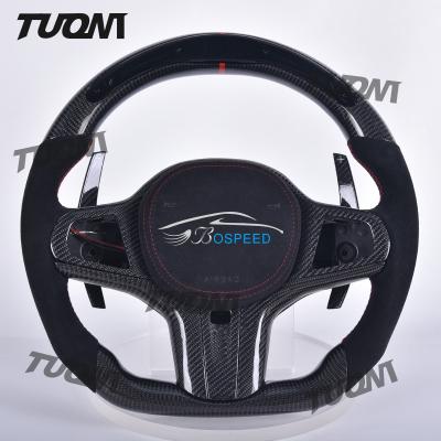 China Ergonomic Alcantara Carbon Fiber Steering Wheel Lightweight / Easy Install with Durability for sale