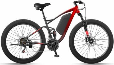 China Full Suspension Fat Tire Electric Bike 750w 1000w 48v Electric High Carbon Snow Bike 26 Inch for sale