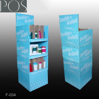 China grocery store pop corrugated display stand for bottles for sale