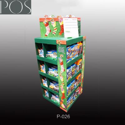 China 4 faces floor display rack for socks promotion in supermarket for sale