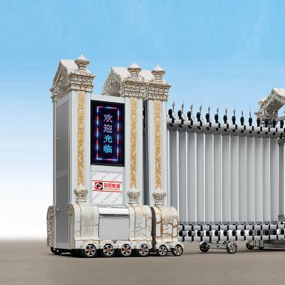 Китай Электрические автоматические складные ворота из нержавеющей стали с выдвижной дверью продается