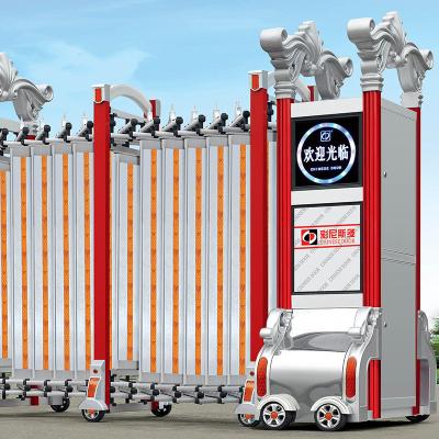 China Modifique la puerta deslizante telescópica de la puerta de la barrera para requisitos particulares retractable automática de aluminio del motor resistente en venta